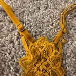 Aerie Mustard Yellow Floral Lace Bralette Photo 3