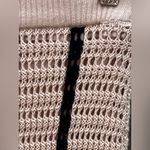 MIOU MUSE ANA STRIPED PATTERN CROCHET KNITTED LONG SKIRT Tan Photo 3