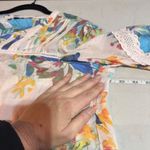 Zac and Rachel Women's Floral Crochet Lace Peasant Top Blouse Multicolor Size XL Photo 7