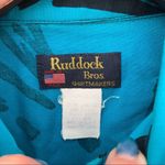 Vintage 90s bright teal black abstract long sleeve western rodeo shirt Blue Size L Photo 2