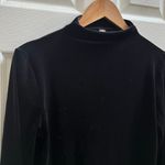 Only Hearts  Helena Stuart Black Velour Mock Neck Pull Over Blouse Medium Chic Photo 5