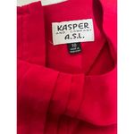 Vintage Kasper Blouse 10 Red 100% Silk Pleated Front Classic 90s Career Top Photo 7