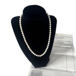 VTG Cultured PEARL NECKLACE 18" Knotted 62 Pearls 7mm 14K Gold Fish Hook Clasp! Photo 1