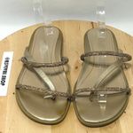 Vionic  Women's Gold Prism Sparkly Open Toe Strappy Slide Sandals - Size 10W Photo 3