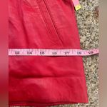 One Teaspoon Red Buttery Leather Mini Skirt belted elastic waist AU 8/ US 4 Photo 4
