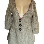 Free People Deep V Peplum Knit Sweater Cardigan in Olive Green Photo 0