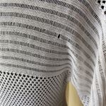 Cenit Womens Sweater Size Small Knit White Sheer Dolman Sleeve Photo 4
