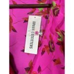 Ecote Urban Outfitters Women's Terri Blouse Sz M Pink Floral Semi Sheer Ruffle Photo 2