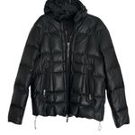 Emporio Armani Jeans Womens Black Hooded Duck Down Puffer Coat Jacket Size Large Photo 0