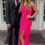 Sherri Hill Hot Pink  Beaded Prom Dress Photo 2