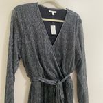 Maurice's NEW Silver Metallic Faux Wrap Dress Size 1X Photo 3