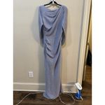Betsy and Adam  Metallic Cape Gown Size‎ 12 Metallic Shimmer Silver Blue Photo 4