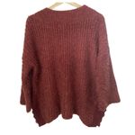 Knox Rose  Womens Sweater Mauve Eyelash Boho Mock Neck Crochet Boxy Soft Size M Photo 2