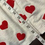 Hopely Women's Large Short Sleeve Zip Up Hoodie Cream Red Hearts Ruffle Hem Photo 10