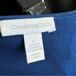 Charter Club  Women's Cardigan Sweater Size L Blue Full Button Closure Silk Blend Photo 3