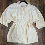 Maggie Cream Short Sleeve Sweater with Embroidered Collar Size undefined Photo 0