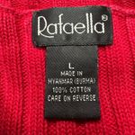 Rafaella : Red Wide Ribbed Knit Cowl Neck Sweater Photo 2