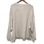 Aerie  Sweatshirt Women XXL Cream Waffle Knit Thermal Crewneck Pullover Oversized Photo 1