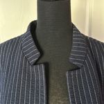 Chico's NWOT NAVY STRIPE CAR COAT LONG BLAZER JACKET Photo 4