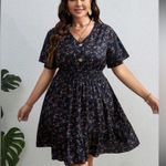SheIn LUNE Plus Ditsy Floral Print Ruffle Hem Dress For Summer Photo 5