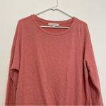 Loft ANN TAYLOR Long Sleeve Drawstring Hem Top Pink Fuzzy Knit Cinched Bottom M Photo 4