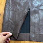 Babaton  Brown Vegan Leather Pencil Skirt Photo 4