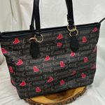 Juicy Couture Black Tote with Pink Hearts Valentines edition w/heart coin pouch Photo 3