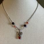 Handmade “Angels Watching Over Me” Signed Red Sparkle Pendant Necklace Photo 4