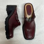 Baretraps Burgundy Leather Mules with Chunky Sole Photo 1