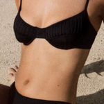 Fisch Womens Italia Bikini Top Jet Black Small Underwire Made Italy Luxury Swim Photo 0