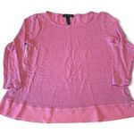 Lauren Ralph Lauren hot pink long sleeve top with ruffle hem Photo 0