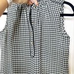 Banana Republic Houndstooth Sleeveless Shell Size 4 Petite Preppy Grandmacore Photo 2