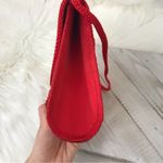 La Regale Vintage  Red Satin Crossbody Tassel Bag Photo 3