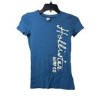 Hollister VTG  Y2K Ladies Small Blue Bella Swan Surf Co Iconic Spell Script Tee Photo 2