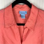 Sigrid Olsen SO Blue Coral Linen Button-Up Top Women's Size Large Coastal Core Photo 2