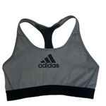 Adidas Medium M Sports Bra Support Bonded Racerback Grey Center Logo Women's Photo 1