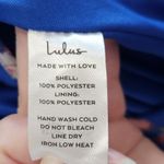 Lulus  Sleeveless Floral Wedding Guest Tie-Strap Wrap Midi Dress Blue Size Small Photo 6