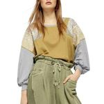 We The Free Free People Bohemian Feelin It Patchwork Oversized Slouchy Tee Top Small Photo 0