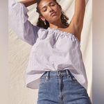 Saylor  meggie one shoulder pinstripe top size L Photo 3