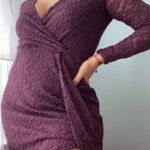 Abercrombie & Fitch NWT Purple Lace Dress Women Sz M Long Sleeve Wrap Vneck Photo 1