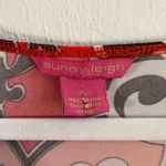 Sunny Leigh Dress Coral Brown & White Paisley Cowl Neck 3/4 Sleeves Sz XL EUC Photo 3