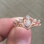 Rose Gold Crystal Princess Crown Ring Photo 3