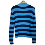 Ralph Lauren Vintage Polo Jeans Co Sweater Womens L Blue Stripe Mock Neck Flag Photo 1