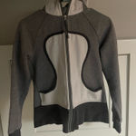 Lululemon Gray and White Zip-Up Hoodie Photo 0