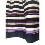 White House | Black Market WHBM White Black Purple Striped Flare Lined A-Line Skirt Women Sz 6 Photo 2