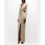 Ramy Brook NWT  8 Metallic Evening Dresses Gold Maxi Ribcage Cutouts New Years Photo 1