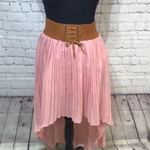 BOHO Vintage Chiffon Corset Skirt Western Tan Size L Photo 2