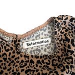 Reformation Women’s Zelda Leopard Animal Print 3/4 Tie Sleeve Midi Dress Size 0 Photo 3