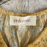 Pink Rose Women’s yellow floral rouched crop top Small Photo 1