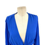 ALC Frank ALC A.L.C. Izzy ll Mini Dress Long Sleeve‎ Cut-Out Silk Georgette Blue Size 12 Photo 4